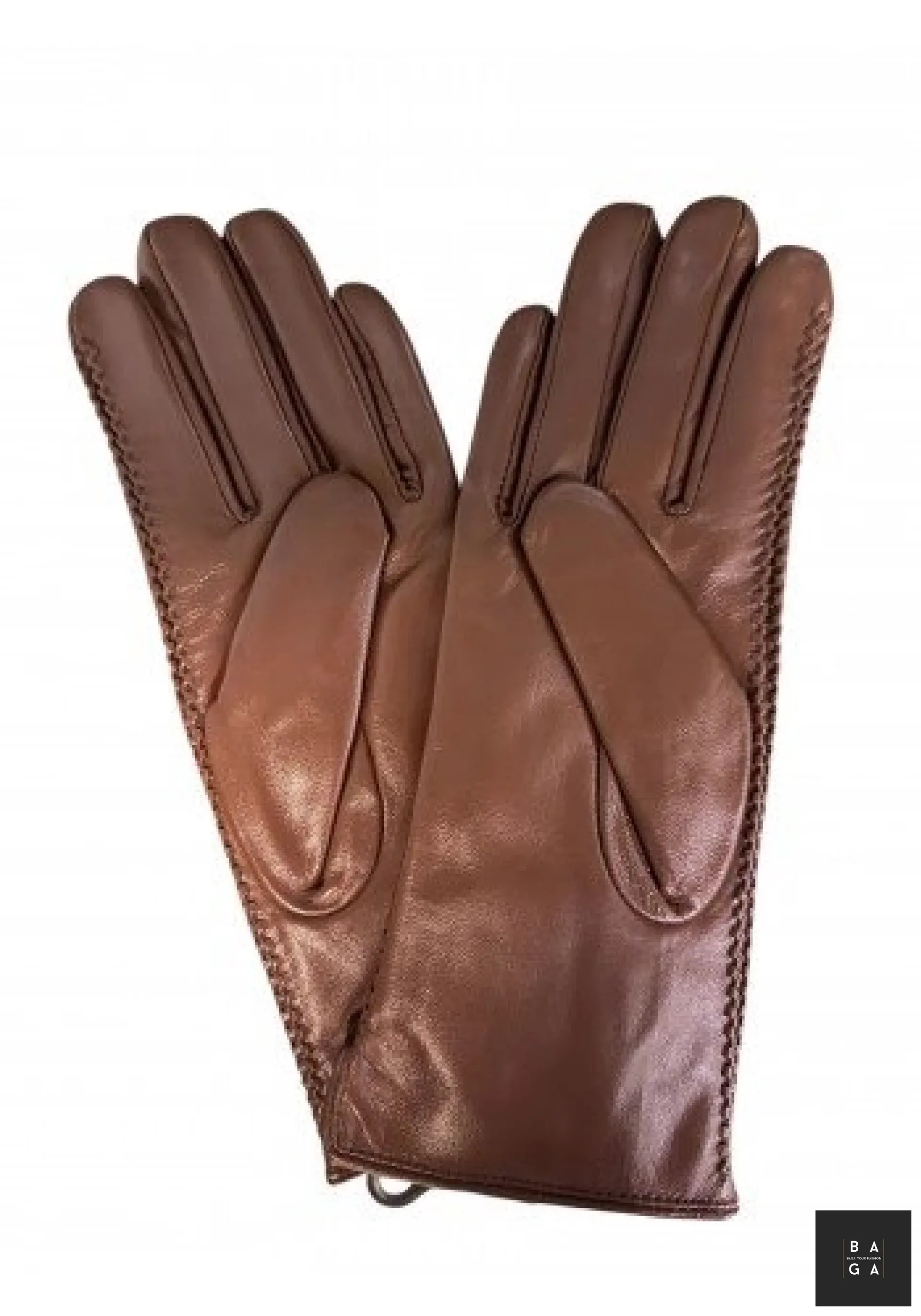 Ръкавици Дамски ръкавици от фина - лицева естествена кожа в тъмно кафяво с плюш
